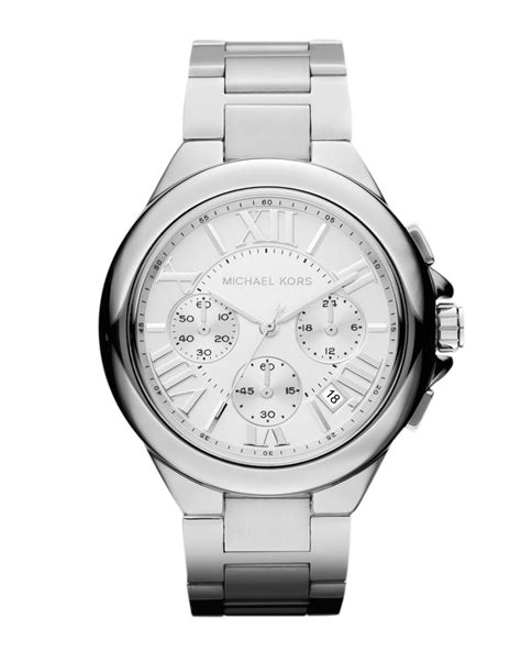 michael kors silver watch 28mm|michael kors chronograph watch silver.